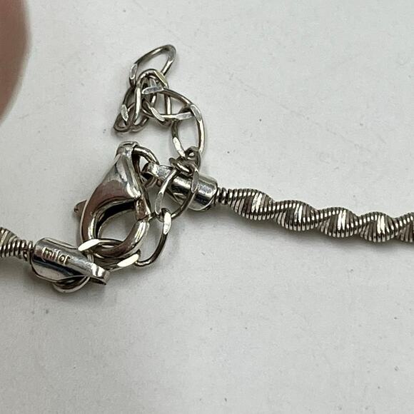 Milor Italy Sterling Silver Serpentine 8.2g Twisted Snake Torque Chain Necklace - Picture 8 of 12